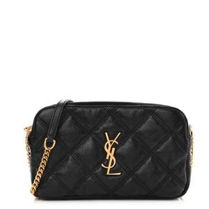 YSL quilted lambskin mini becky double zip bag